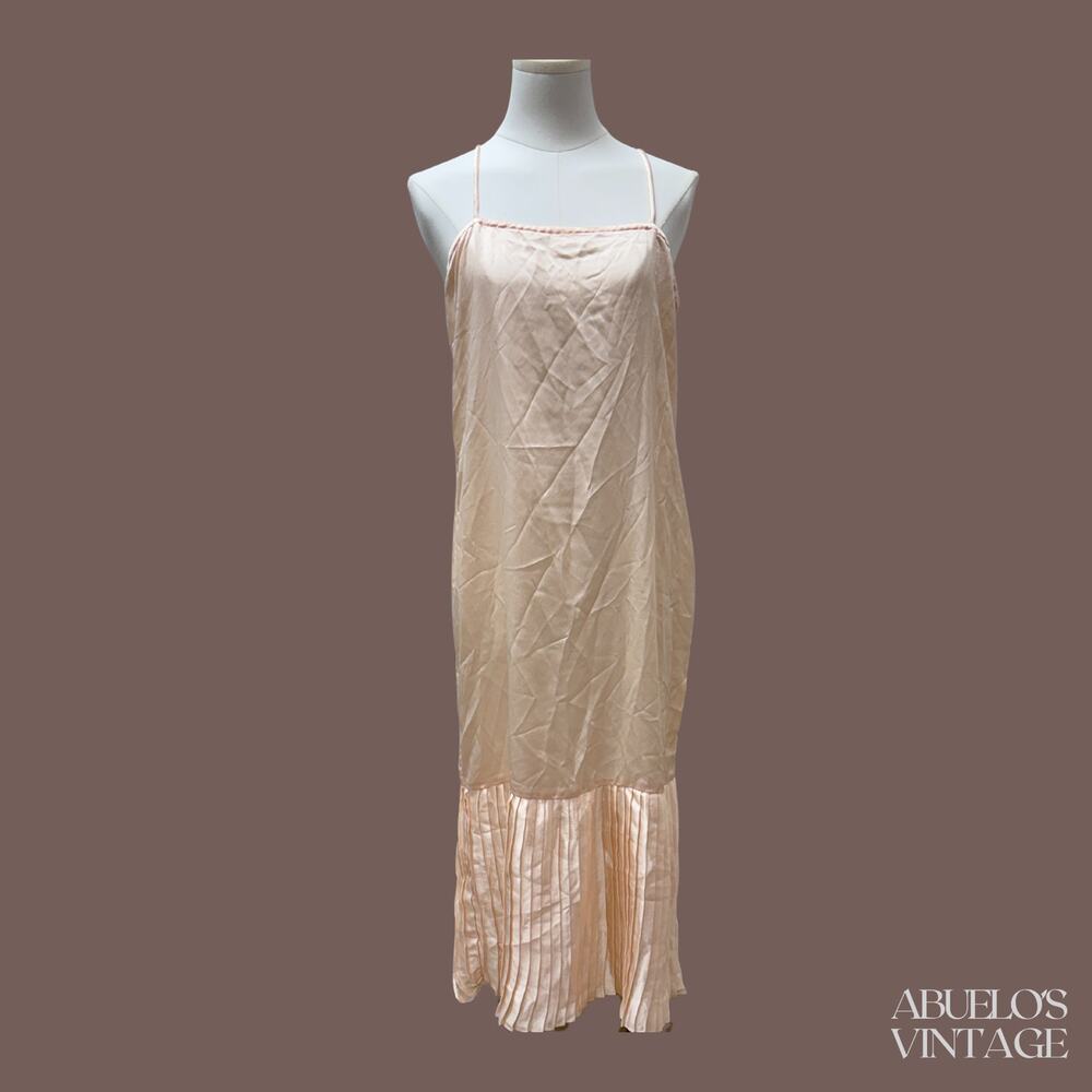 Scott McClintock Slip Dress | Peach Satin | Size 10 | Vintage